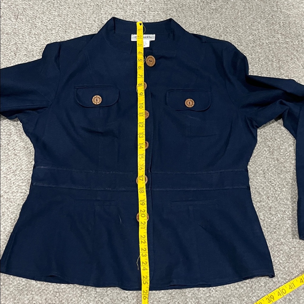 Chadwicks Navy Lightweight Military Style Jacket with Wooden Buttons - Picture 15 of 15